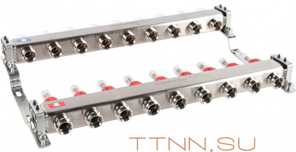 Для отопления Rommer 1"/3/4"x9 с расходомерами (RMS-1200-000009)