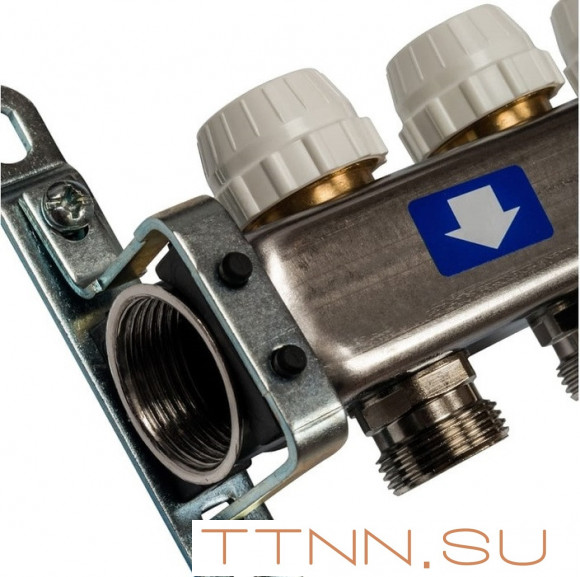 Коллектор с запорными клапанами STOUT SMS-0932-000002; с клапаном выпуска воздуха и сливом