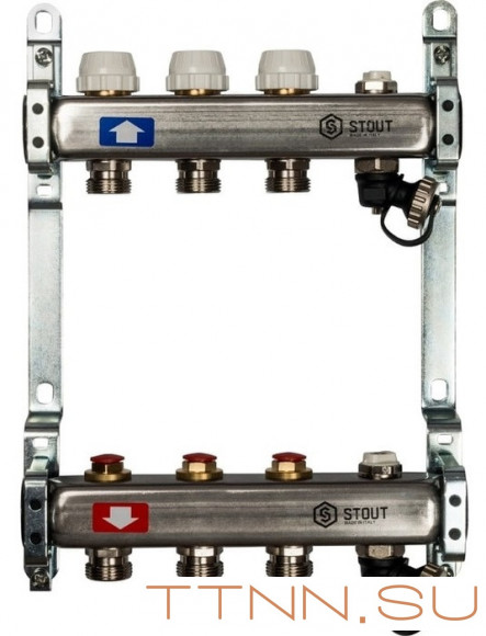Коллектор с запорными клапанами STOUT SMS-0932-000003