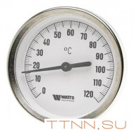 Термометр биметаллический с погружной гильзой Watts F+R801 (T) 100/50 резьба с самоуплотнением
