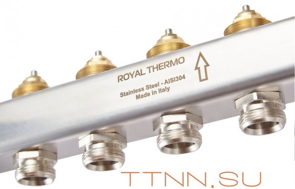 Для отопления Royal Thermo 1" ВР-3/4" НР, 7 выходов, нерж. (RTE 51.107) Для отопления Royal Thermo 1" ВР-3/4" НР, 7 выходов, нерж. (RTE 51.107)