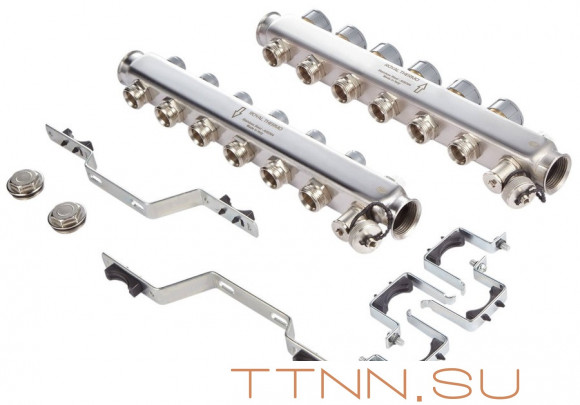 Для отопления Royal Thermo 1" ВР-3/4" НР, 9 выходов, нерж. (RTE 51.109)