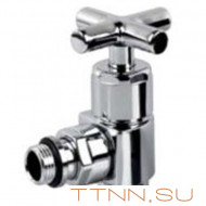 Ручной регулировки вентиль Royal Thermo угловой, хром, ручка крестовина 1/2