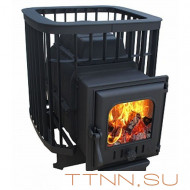 Чугунная печь для бани Варвара "Прима" 16 (К402) панорамная дверь