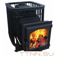 Чугунная печь для бани Варвара "Прима" 16 (К404) панорамная дверь