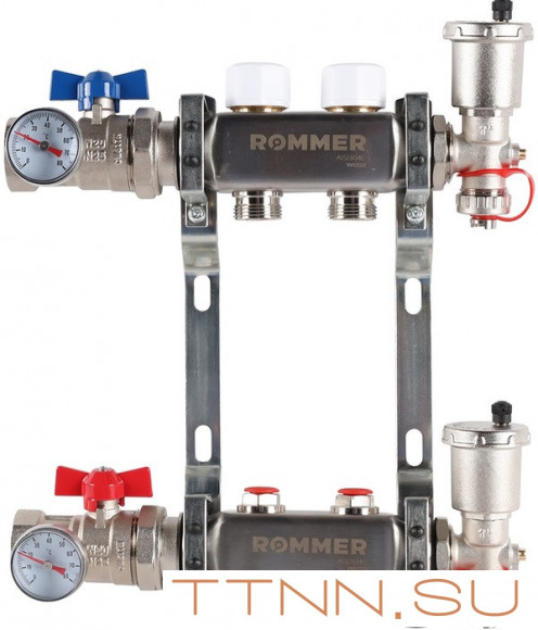 Для отопления Rommer 1"/3/4"x2 с запорными клапанами (RMS-3210-000002)