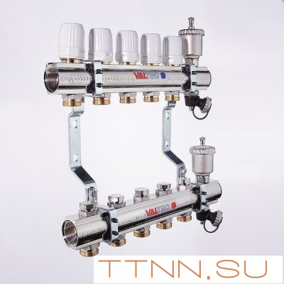 Для отопления VALTEC 1"х10 вых. Евроконус 3/4"