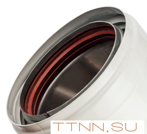 Отвод STOUT 90° DN80 для раздельного дымохода утепленный