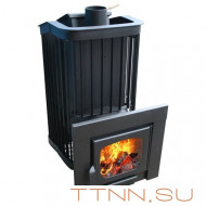 Печь Варвара Терма "Каменка" Мини с контуром, укороченная топка, панорамная дверь