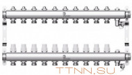 Коллектор нерж. для отопления Wester 1"-3/4 в сборе на 10 выходов с 2 заглушками