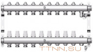 Коллектор нерж. для отопления Wester 1"-3/4 в сборе на 9 выходов с 2 заглушками