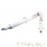 Dr-Thermo 60/100 коаксиальный дымоход антилед (1 метр + угол) для котлов всех марок