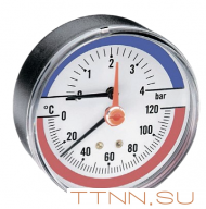 Термоманометр аксиальный Watts FR 818 (TMAX) 4 бар