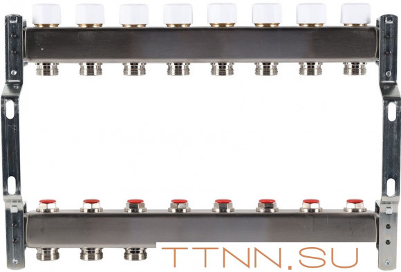 Для отопления Rommer 1"/3/4"x8 с запорными клапанами (RMS-3200-000008)