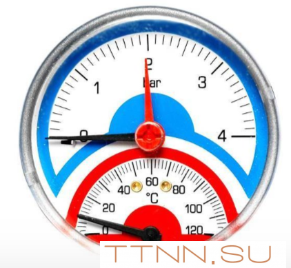 Термоманометр радиальный Watts FR 828(TMRA) 4x1/2"