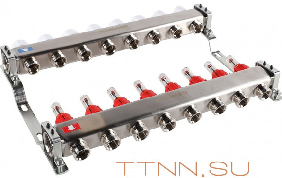 Для отопления Rommer 1"/3/4"x8 с расходомерами (RMS-1200-000008)