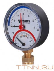 Термоманометр радиальный Watts FR 828(TMRA) 6 бар